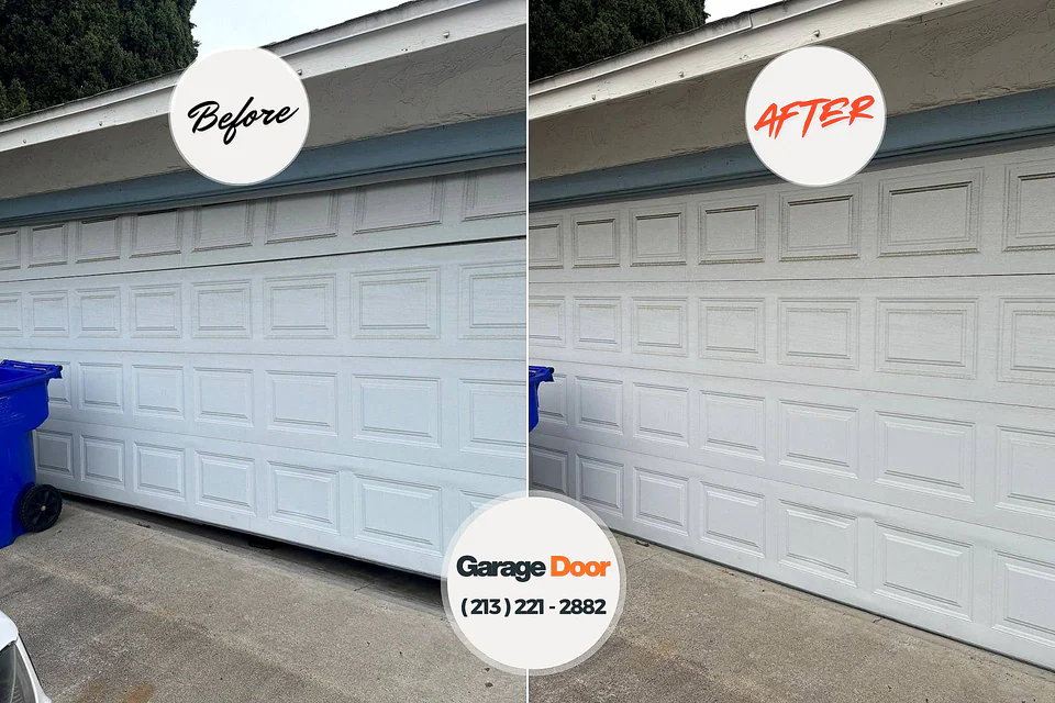 Before and after: garage door repair McChord AFB, WA